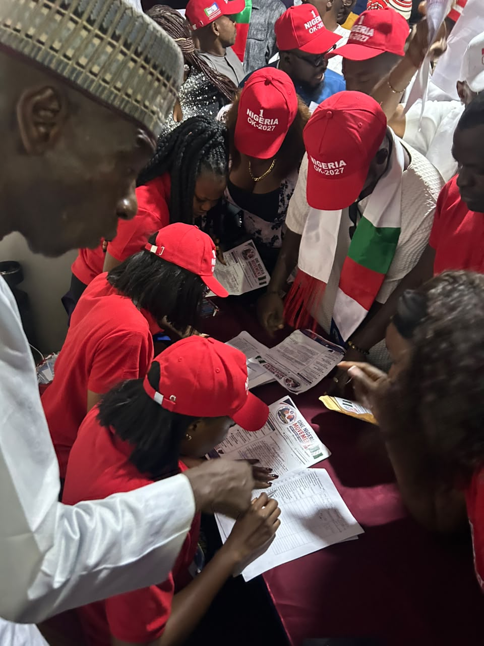Attendees registering for the One Nigeria Movement inauguration
