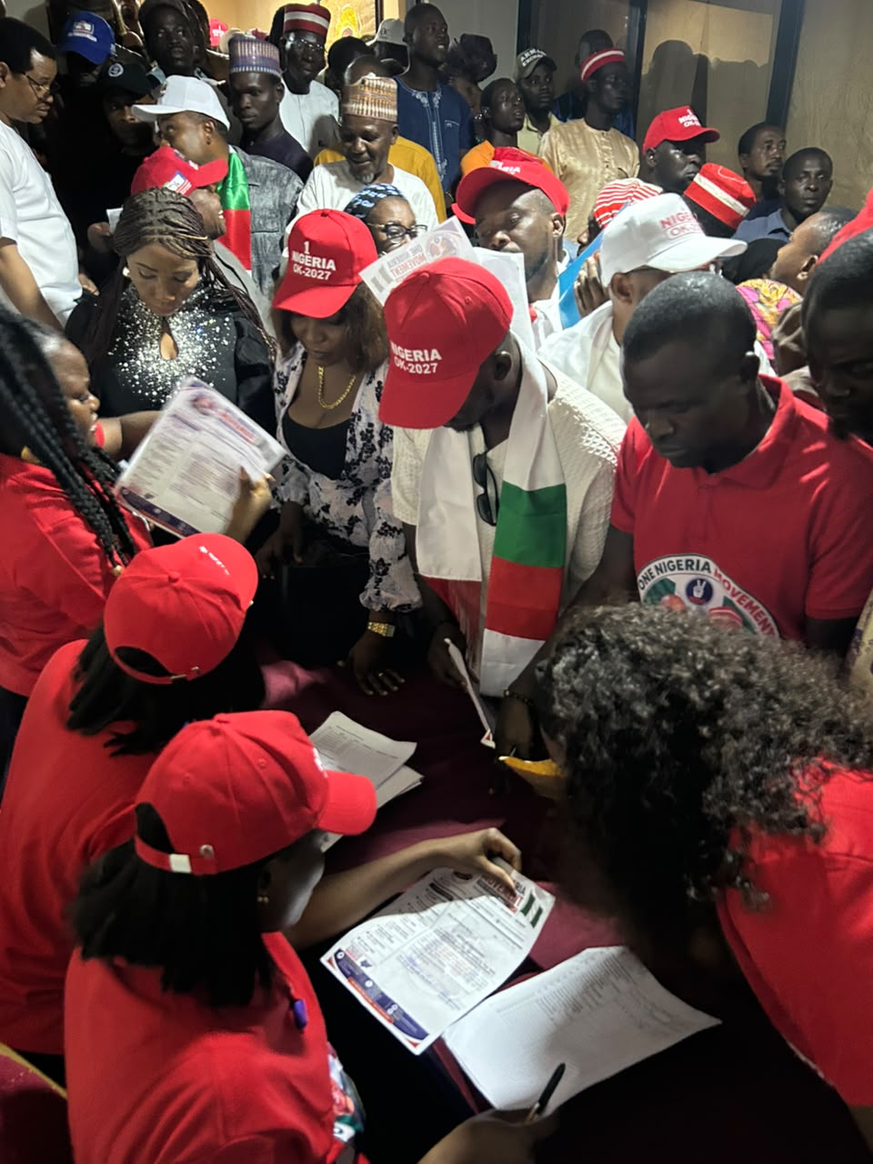 Coordinators and members at the inauguration registration table