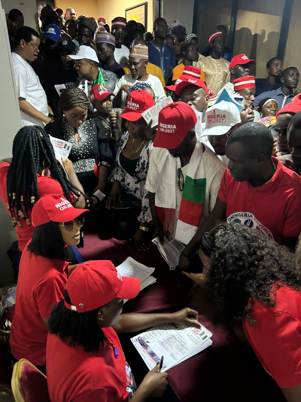 One Nigeria Movement members completing registration in Abuja